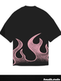 Drop Shoulder Pink Fire Style