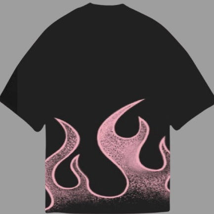 Drop Shoulder Pink Fire Style