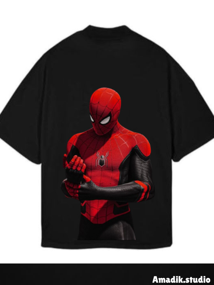 Drop Shoulder Spiderman Style